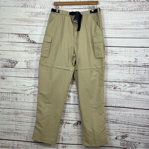 Lands End Tan Cargo Zip off Hiking Nylon Pant